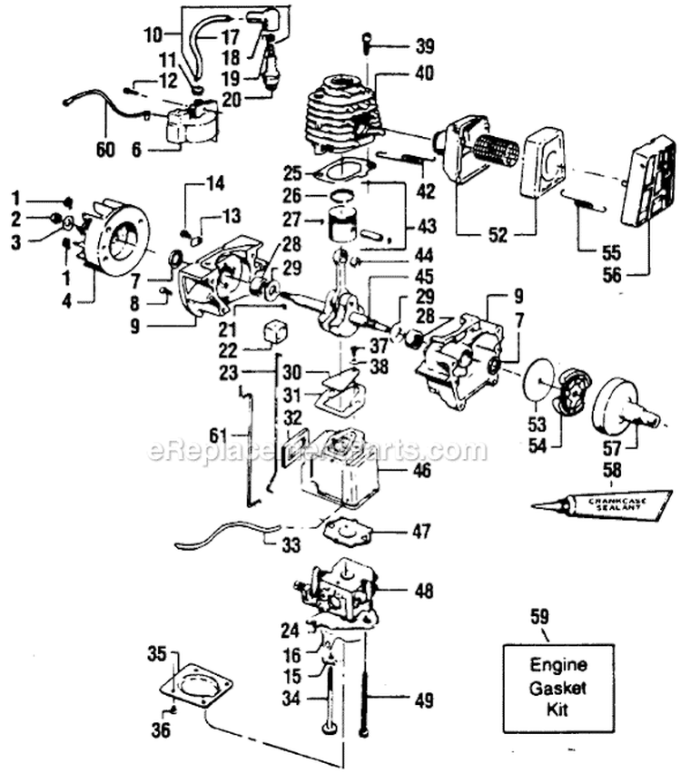 Page C Diagram and Parts List for XR-88  Weed Eater Trimmer